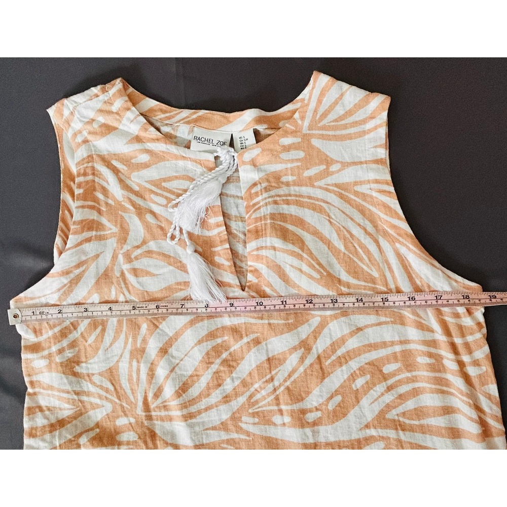 NWT Rachel Zoe Zebra Print Tassel Beige Orange Tunic Dress Small S Oversize‎ - Picture 5 of 8